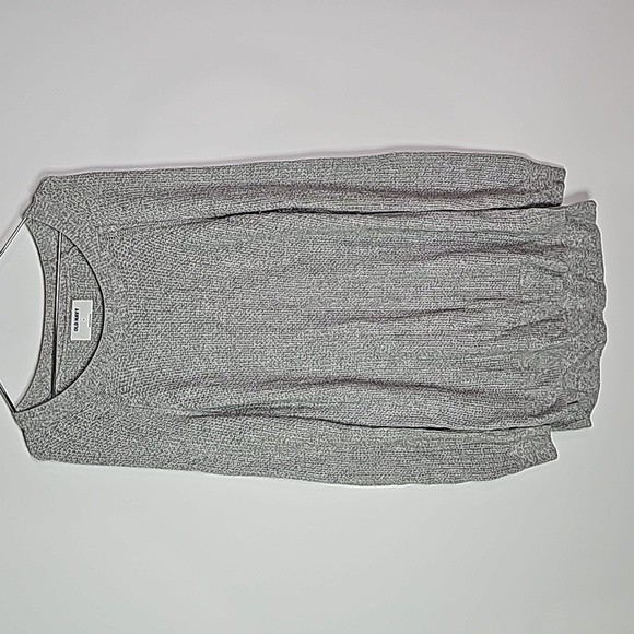 Old Navy medium gray long crew neck knitted sweater - Picture 1 of 6